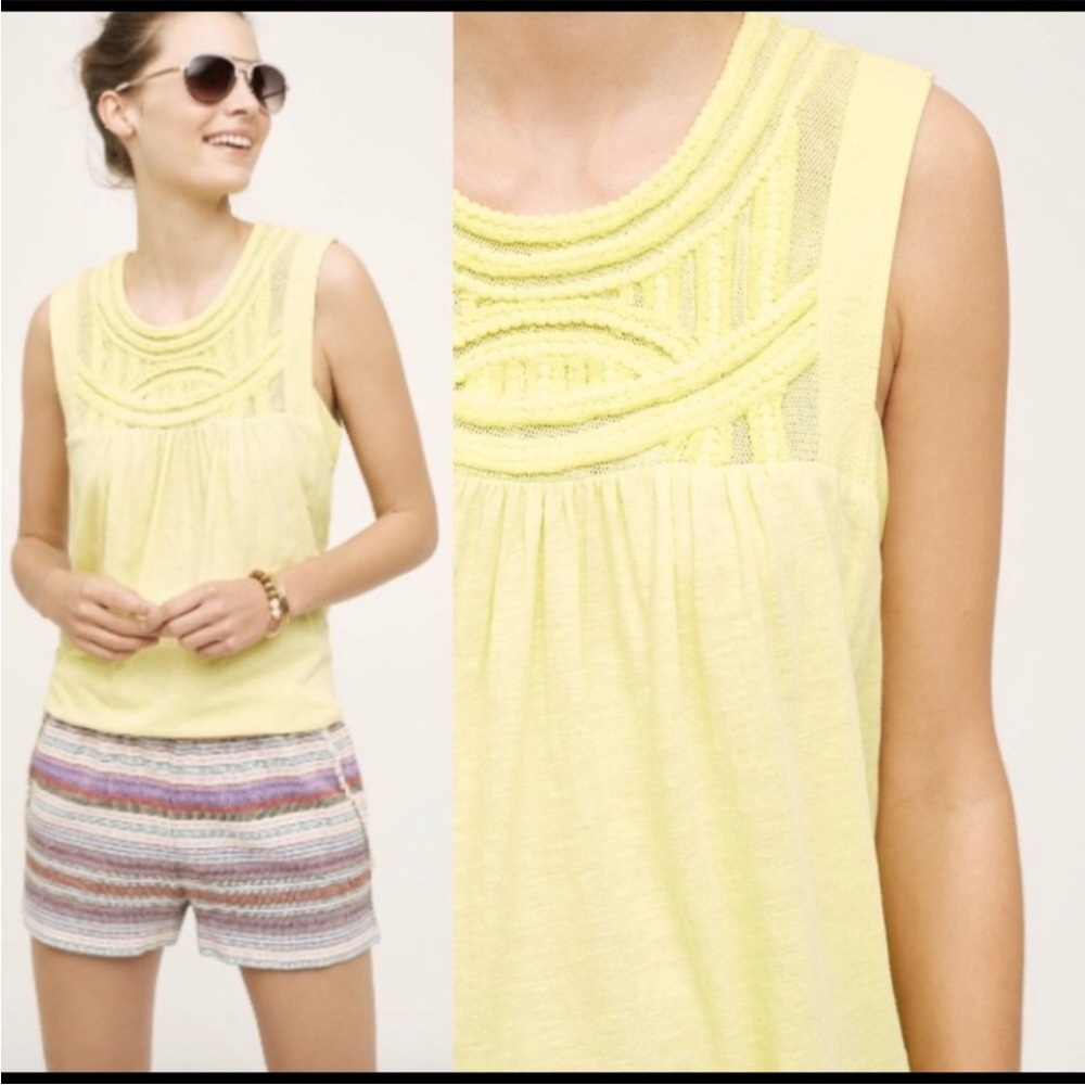 Akemi + Kin Otranto Embroidered Bib Tank yellow